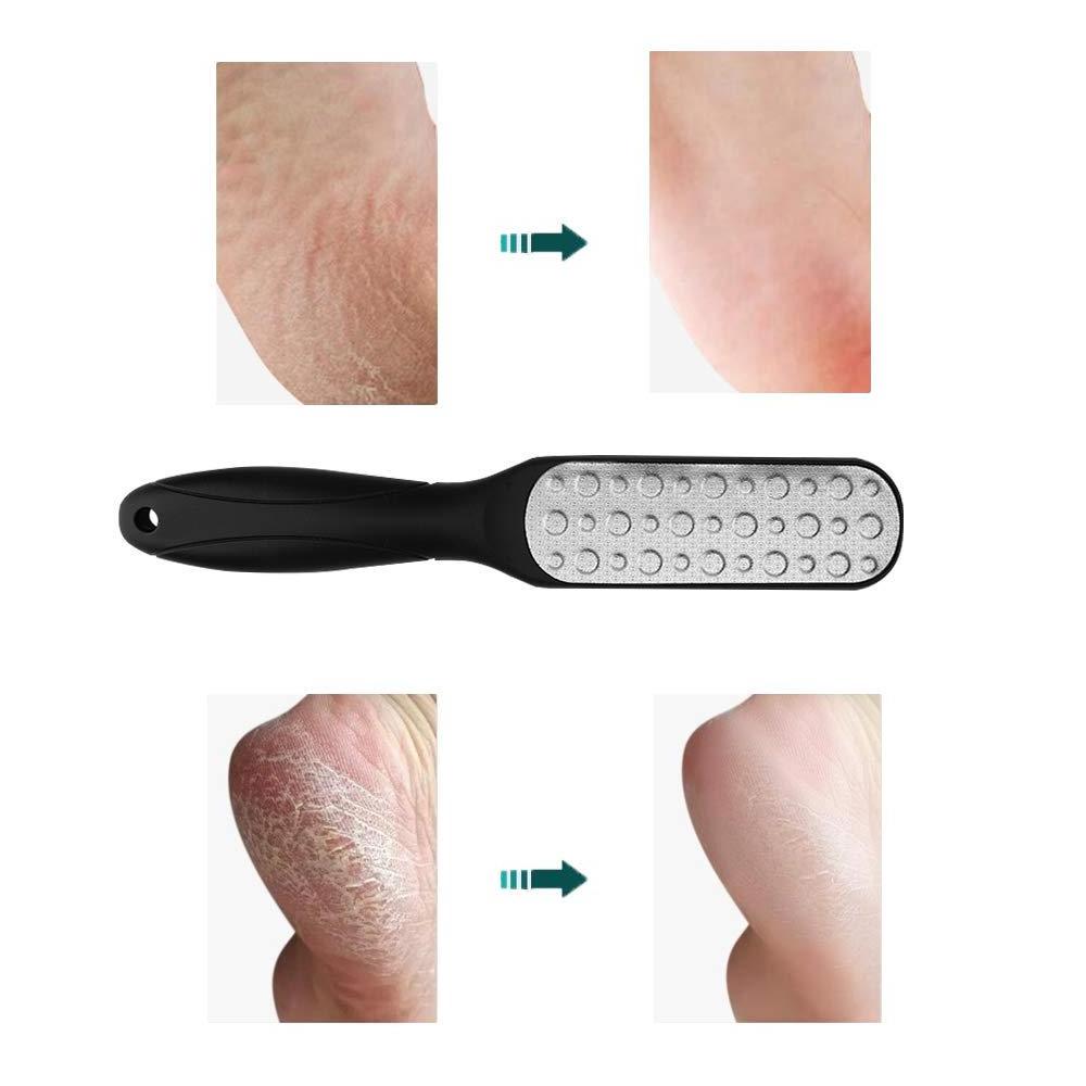 Xugao 304 Stainless Steel Pedicure Black Double-Sided Foot File Scraper for Wet and Dry Feet