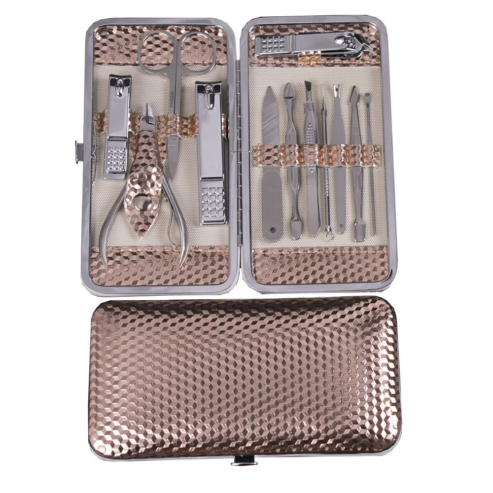 12 In 1 stainless steel foot cleaning tool pedicure set rose gold