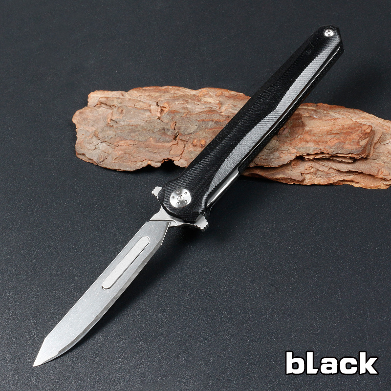 Blade Scalpel Pocket Knife G10 stainless steel carbon fiber new handle Small folding multifunction knife Oem blade