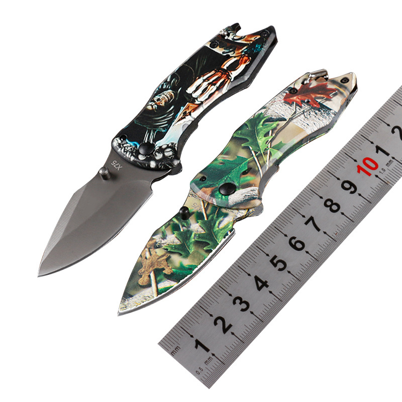 All steel handle 3D print folding pocket knife Camping and mountaineering products survival hunting Edc knife