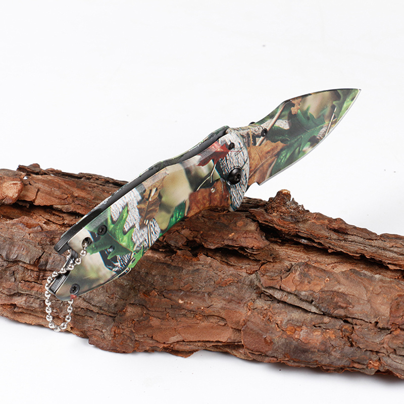 All steel handle 3D print folding pocket knife Camping and mountaineering products survival hunting Edc knife