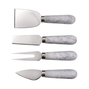 Jaswehome Cheese Knife with Natural Marble Handle 4PCS set Cute Cheese Utensil