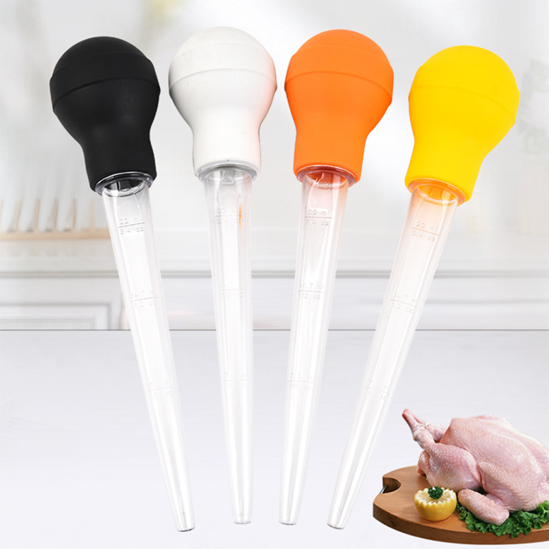 Hot turkey meat seasoning needle silicone pump dressing drip oil food baster dispenser barbecue sauce syringe