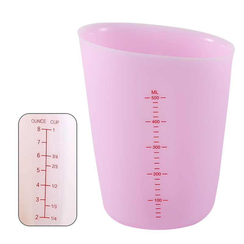 Flexible baking tool white 500ml 250ml 120ml 1oz  silicone graduated measuring cup