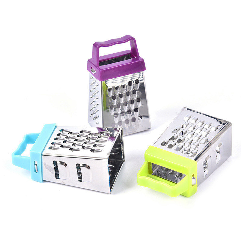 kitchen accessories manual grater 3 Inches 4 Side Multi-Function Stainless Steel Fruits Vegetables Cheese Ginger Mini box Grater