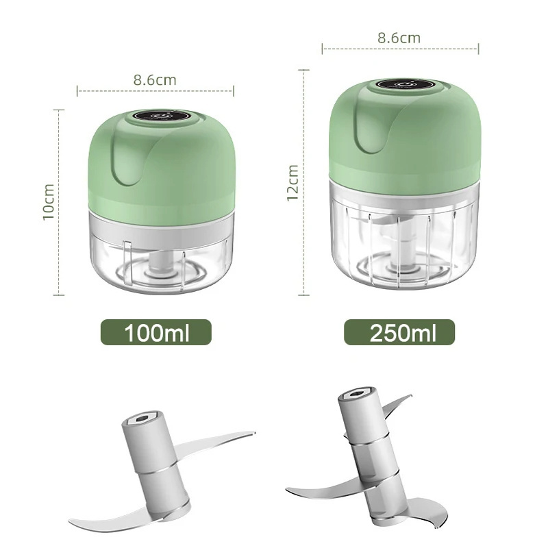 customization kitchen tools gadgets Multi-function 100ml/250ml Mini Electric Garlic Chopper Usb Wireless Vegetable Chili Masher