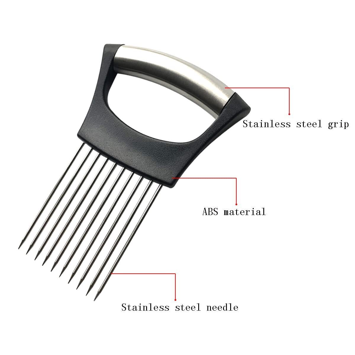 innovative kitchen gadgets Onion Cutter Slicer Stainless Steel Onion Holder Fork Vegetable Tomato Holder Cutter Potato Slicer