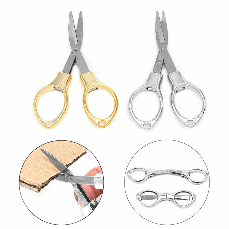 Factory new Portable travel mini shears foldable Stainless Steel Folding scissors for paper string craft shred