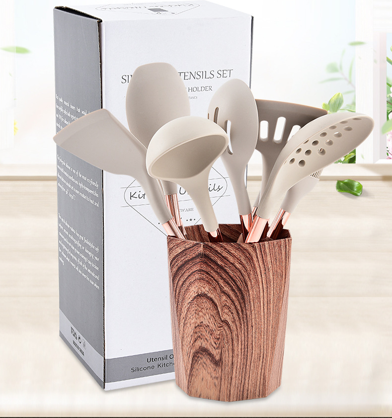 New products wholesale kitchen utensils 11pcs silicone utensilios de cocina de plstico kitchen cooking tools utensil set with ho