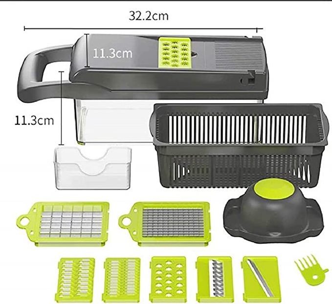 Sharp Food Dicer 8 Blades Veggie Multi Function Chopper Slicer Vegetable Cutter For Salad Potato Carrot Garlic