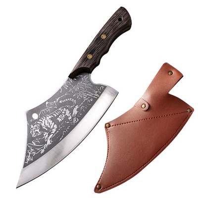 New arrival High carbon steel tiger pattern meat knife 8 inch Hand Forged meat Butcher Knife cleaver chopper full tang