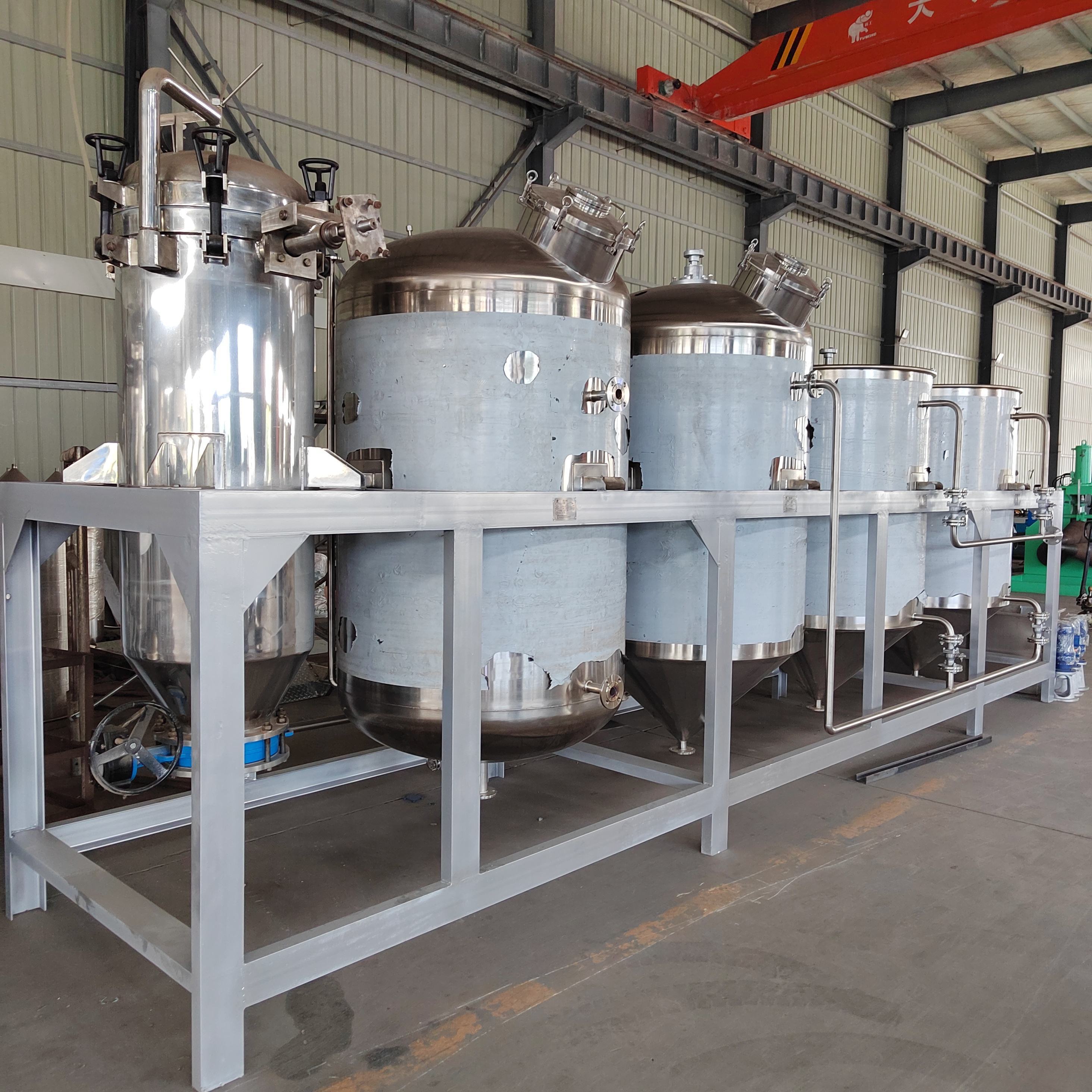 4.5 Tpd Edible Oil Refinery Plant Cost  Oil Extraction Machine Cold Press Refinery Plant For Vegetable Oil Factory