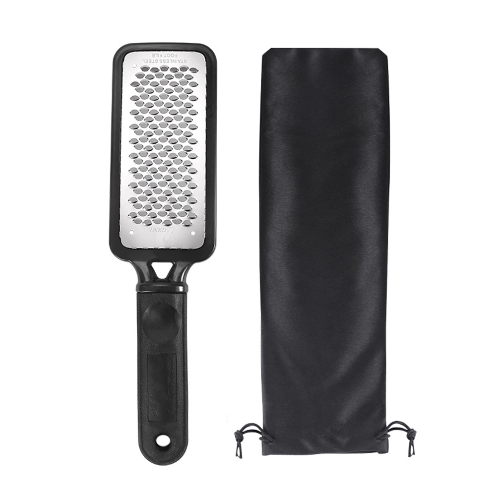 Factory Wholesale Stainless Steel Foot File Callus Remover For Feet   Pedicure Sandpaper Scrubber Foot Clean Tool With Bag