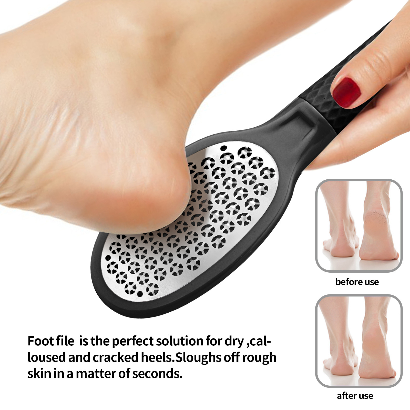 2024 Newest Foot Care Tool Double-Sided Foot Scrub Dead Skin Remover Foot File Callus Remover