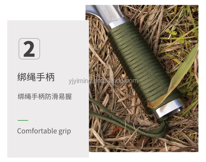 Mini stainless steel multi purpose paracord engineer  shovel spade with scale ruler for garden tools or outdoor