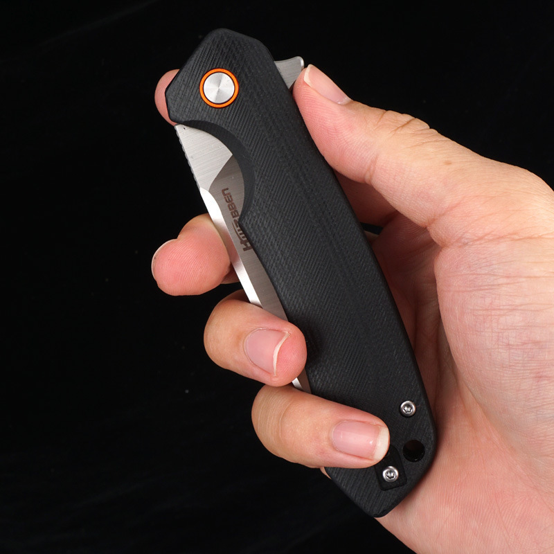 Folding knife black blade Yangjiang knife G10 handle bearing D2 steel folding knife