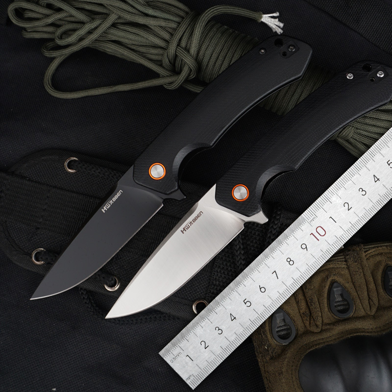 Folding knife black blade Yangjiang knife G10 handle bearing D2 steel folding knife