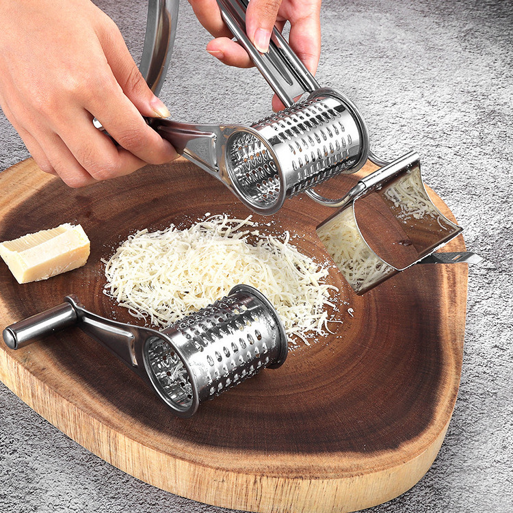 Hand Crank Shredder Butter Vegetable Slicer Grater Stainless Steel Rotary Cheese Grater