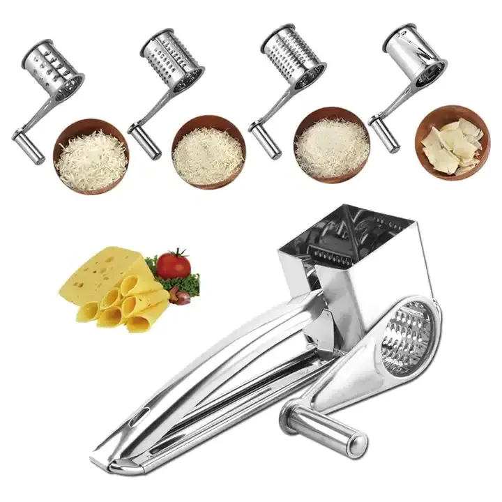 Hand Crank Shredder Butter Vegetable Slicer Grater Stainless Steel Rotary Cheese Grater