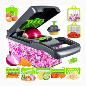 Best Sell 14 In 1 Hand Held Multifunctional Onion Cutter Fruits Slicer Potatoes Peeler Manual Vegetable Chopper