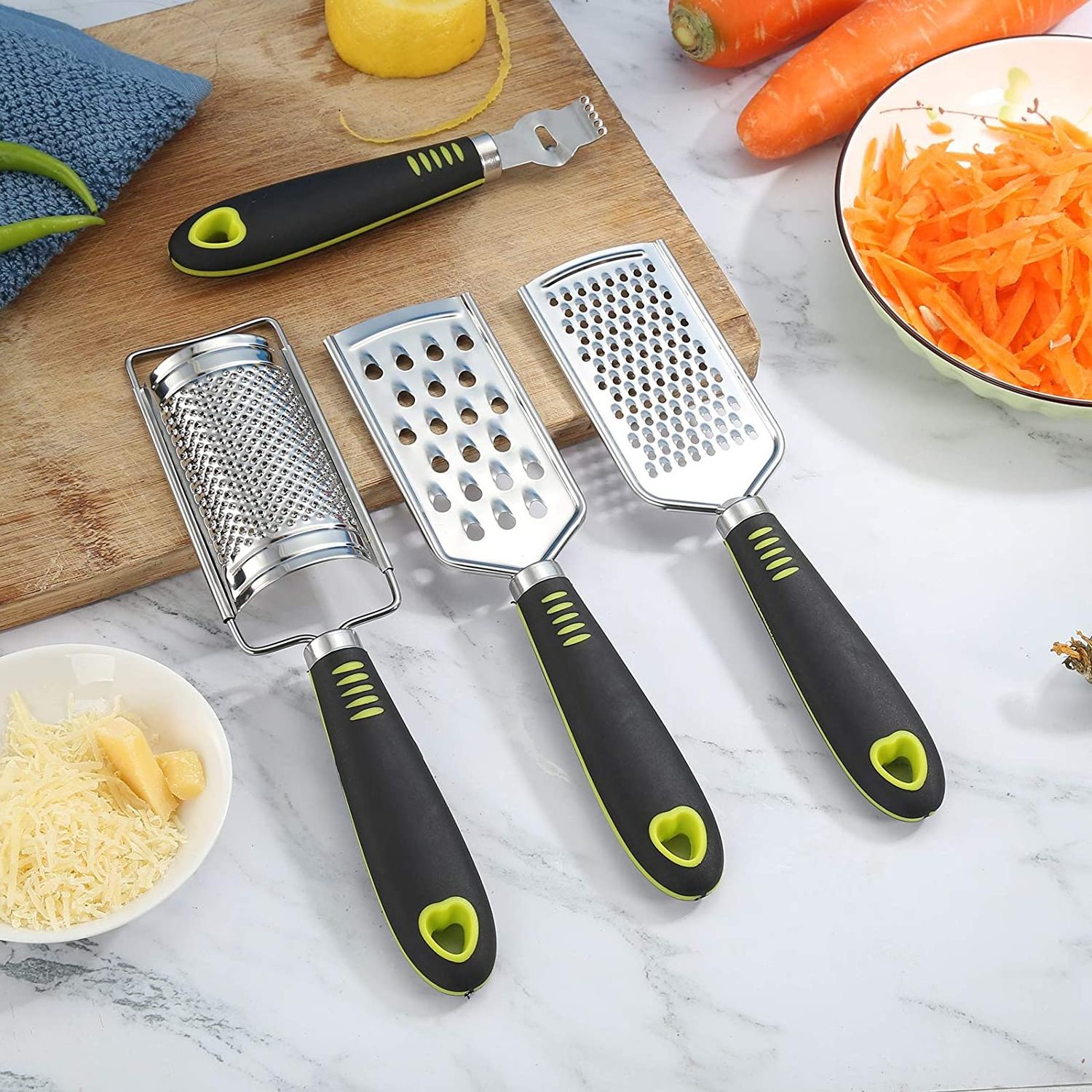 Kitchen Gadgets Professional Multifunction Grater with Handle for Parmesan Cheese Ginger Garlic Vegetables