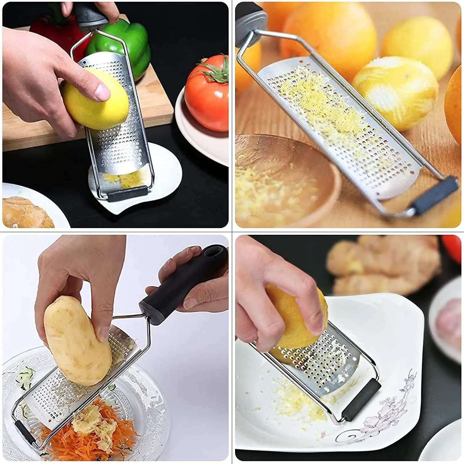 Kitchen Graters Stainless Steel Citrus Lemon Zester Ginger Garlic Chocolate Multifunction Hand Grater