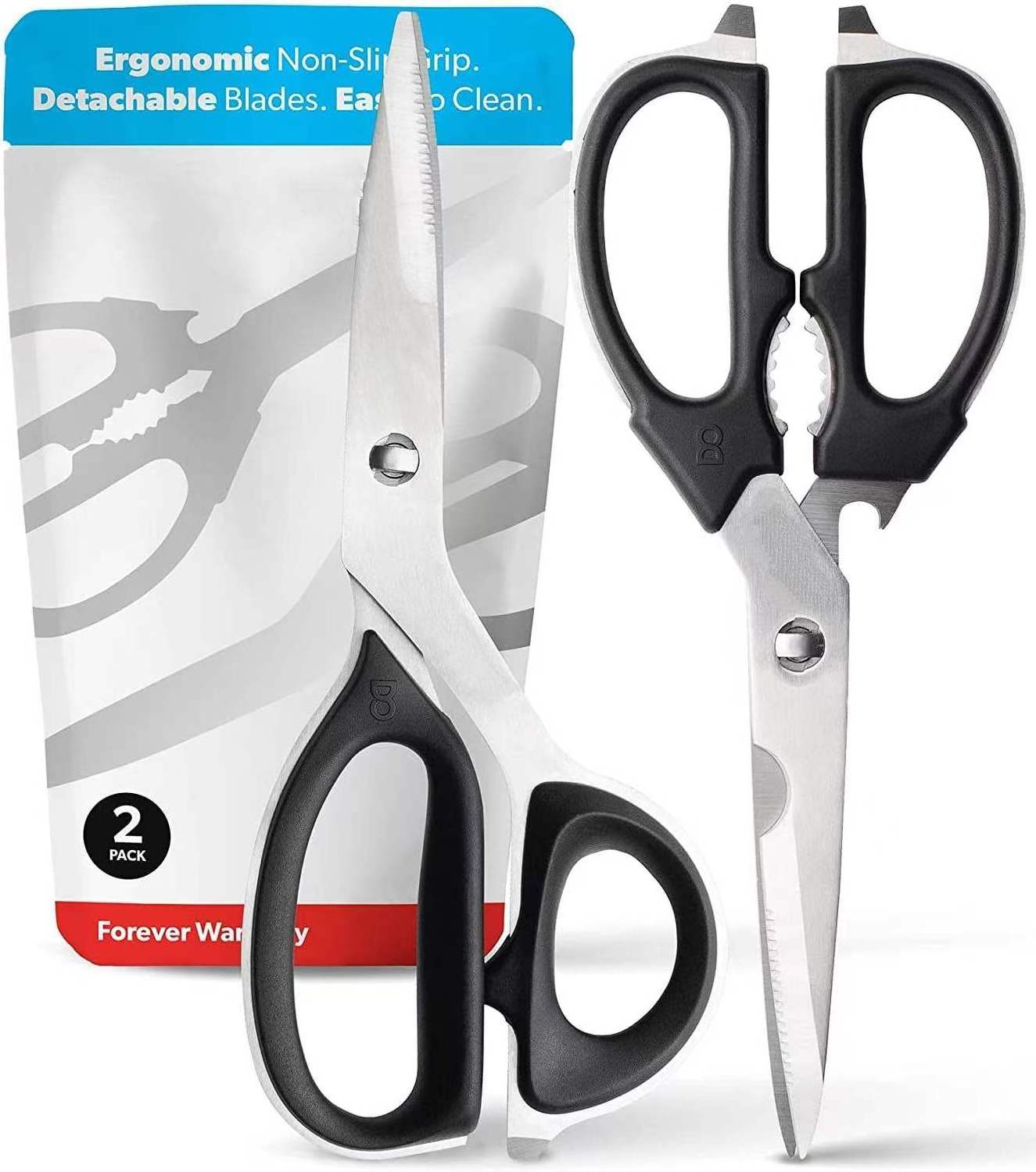 2-Piece Stainless Steel Kitchen Scissor Set  Heavy Duty Come Apart Kitchen Shears