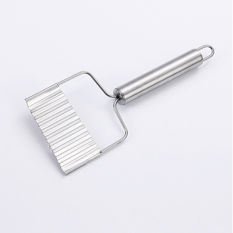 Vegetable Cutter Potato Dicer Stainless Steel Serrated Blade Chip Banana Fruits Potato Wave Knife Cutter Chopper