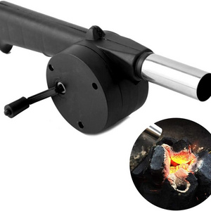 BBQ Fan Air Blower Fast Fire Starter Portable Mini Manual Hand Crank Charcoal Grill Fan for Outdoor Picnic Camping Cooking