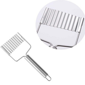 Vegetable Cutter Potato Dicer Stainless Steel Serrated Blade Chip Banana Fruits Potato Wave Knife Cutter Chopper