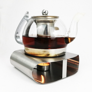 E-PIN Stainless Steel Mini Tea Light Wax Candle Warmer Teapot Coffee Tea Warmer