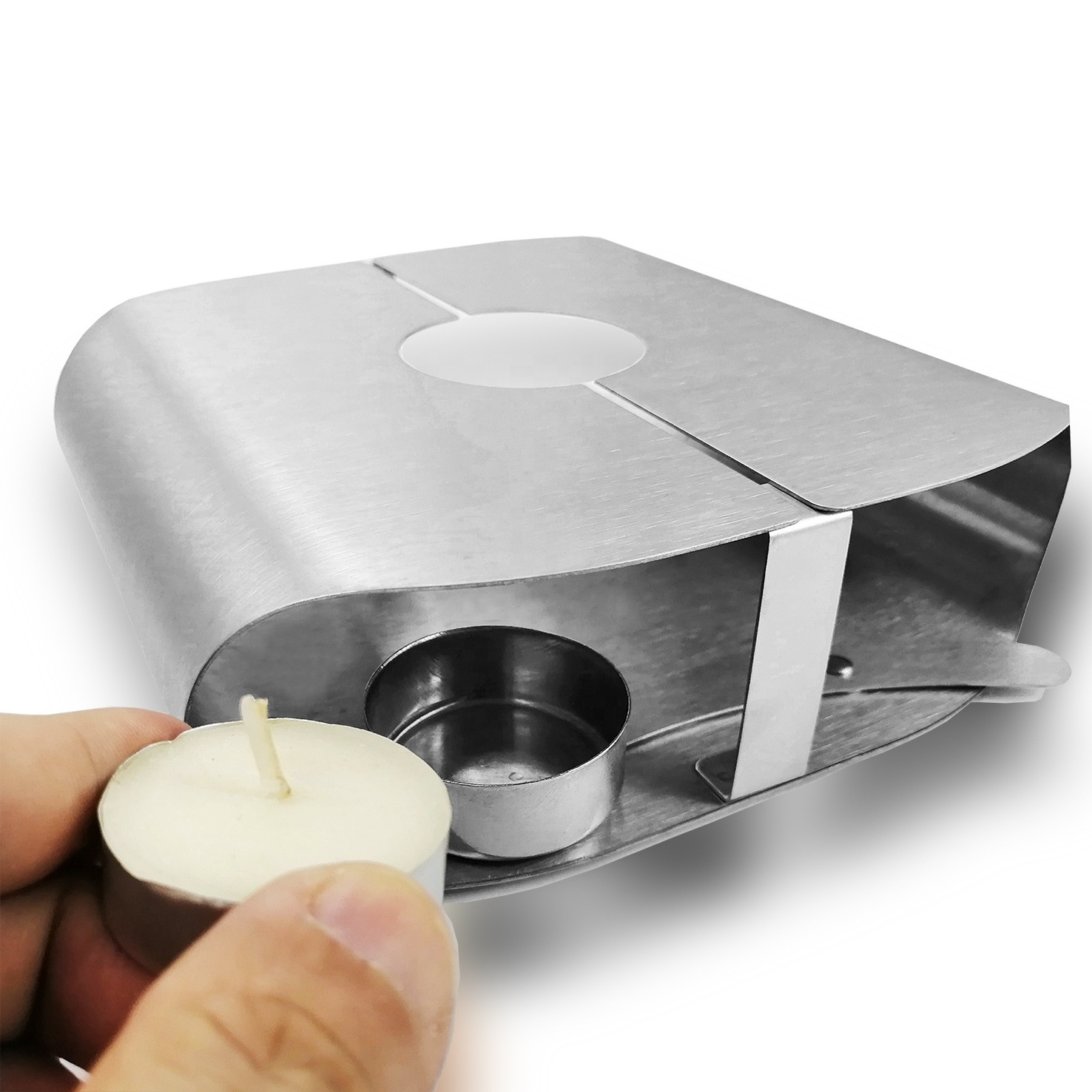 E-PIN Stainless Steel Mini Tea Light Wax Candle Warmer Teapot Coffee Tea Warmer