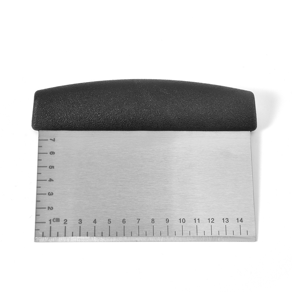 Stainless Steel Pastry Dough Scraper Multi-Purpose Cake Pizza Bread Scraper with Measuring Markings