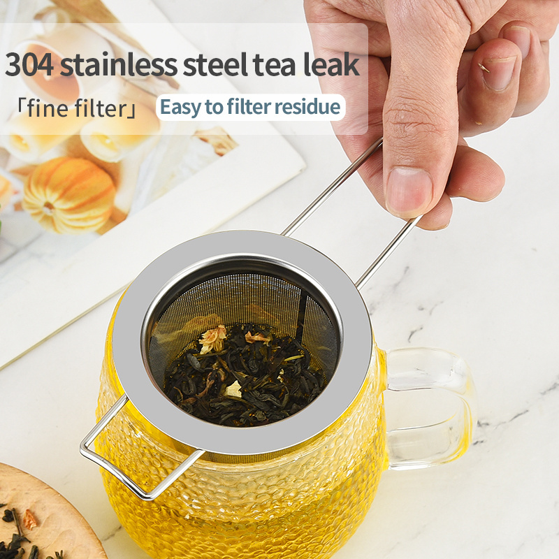 304 Stainless Steel Tea Infuser Tea Strainers  Filters with Lid and Handles