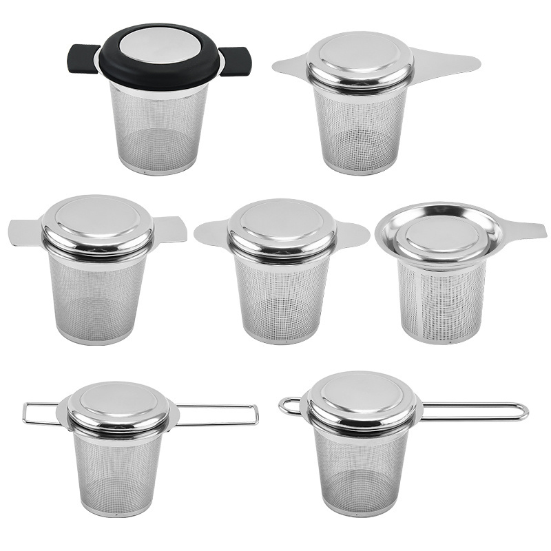 304 Stainless Steel Tea Infuser Tea Strainers  Filters with Lid and Handles