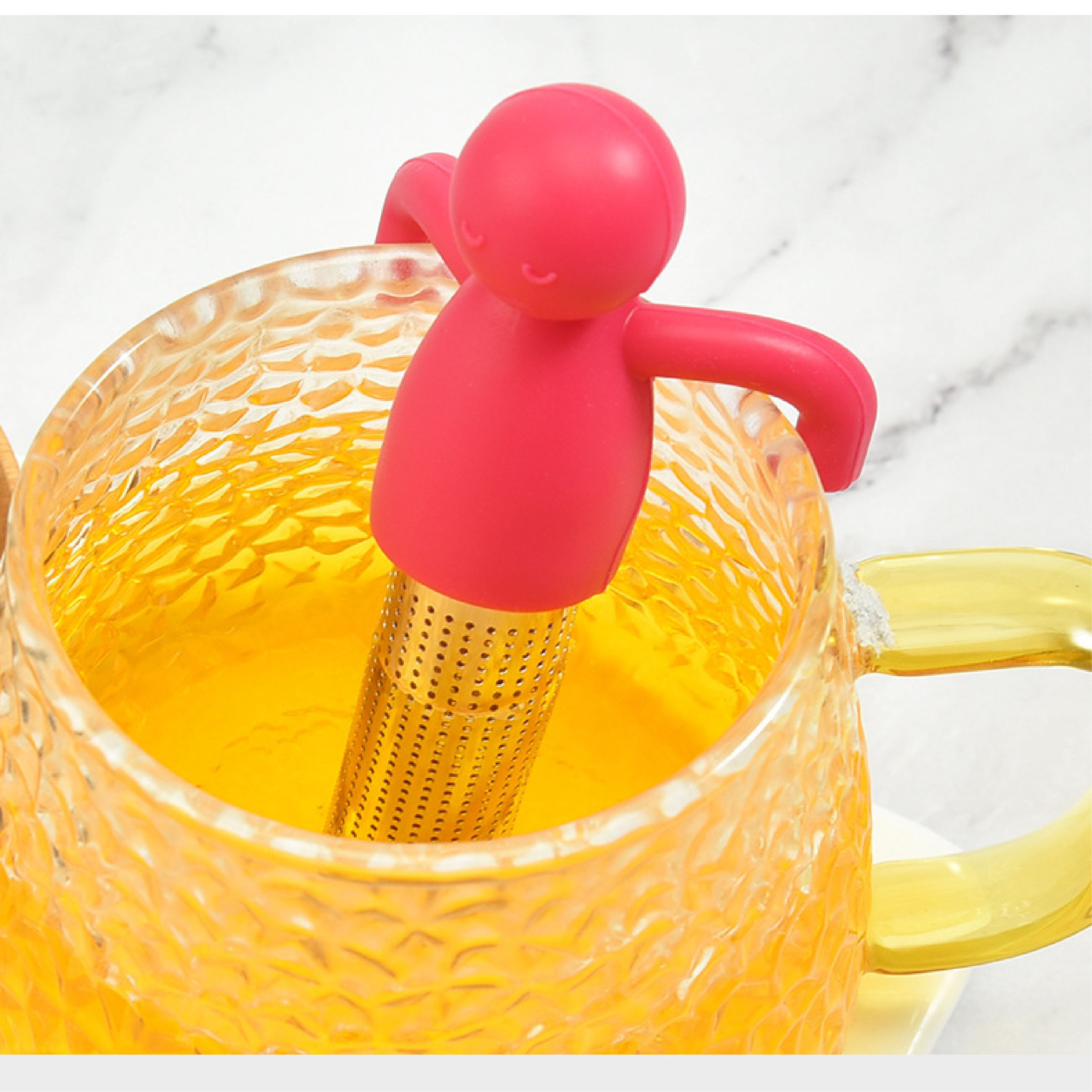 Silicone creative humanoid Tea Infuser Strainer Ball Stainless Steel Extra Fine Mesh Tea Steeper Filter For Loose Leaf Tea