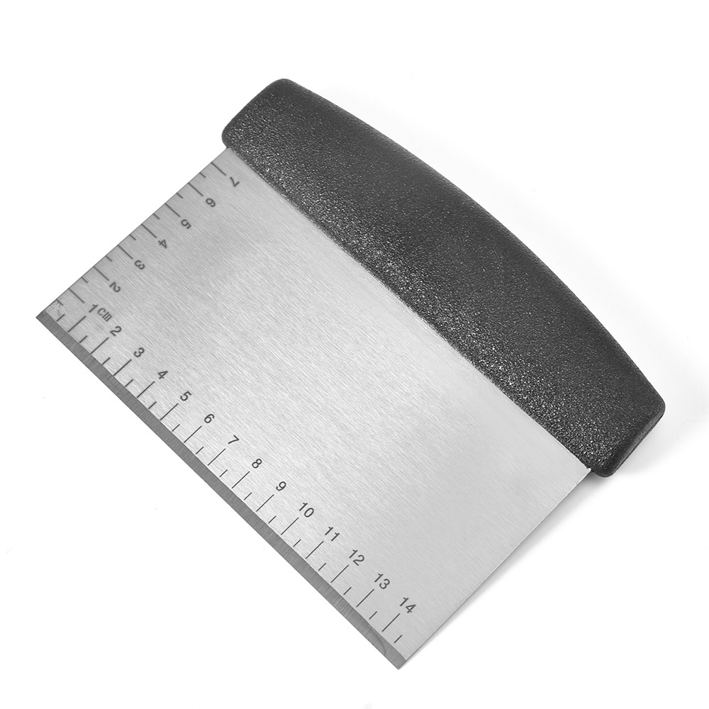 Stainless Steel Pastry Dough Scraper Multi-Purpose Cake Pizza Bread Scraper with Measuring Markings