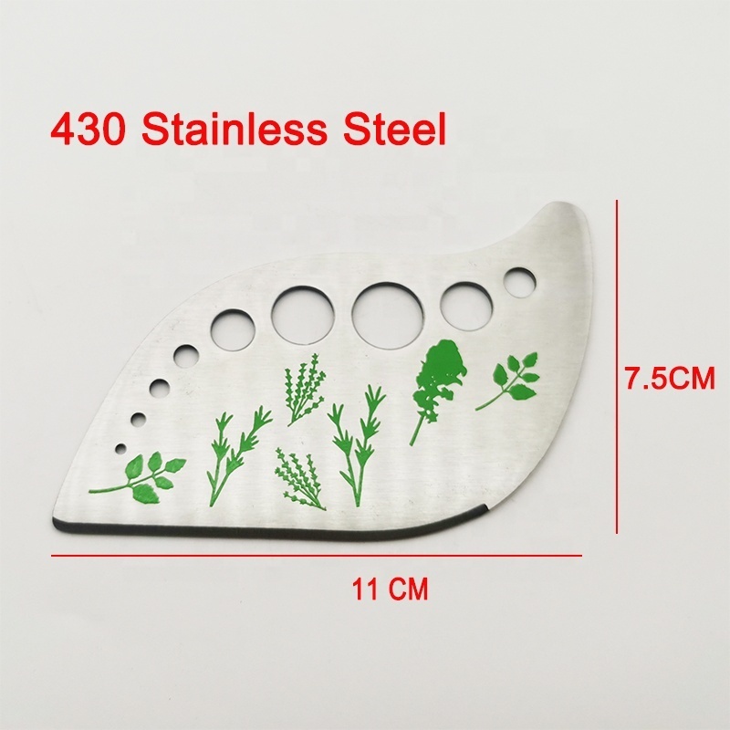 Herb Stripper 9 Holes Stainless Steel Kitchen Herb Leaf Stripping Tool LooseLeaf Kale Razor Metal Herb Cutter