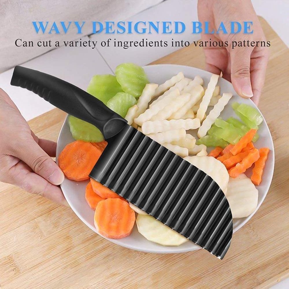 Wavy Crinkle Cutting Tool Serrator Salad Chopping Knife Quick Vegetable Chopper Potato Crinkle Cutter French Fries Slicer