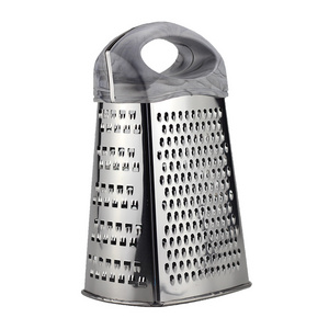 Stainless steel Multi functional  Grater 4 Sided Cheese and Veggie Cutter with TPR Handle