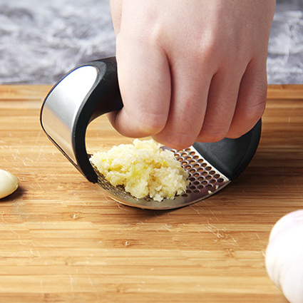 Stainless Steel Garlic Press Rocker  Garlic Mincer Crusher and Peeler