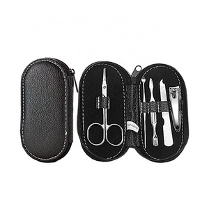 5-Piece Black Stainless Steel Souvenir Travel Beauty Nail Clippers Set Personal Manicure and Pedicure Care Kit