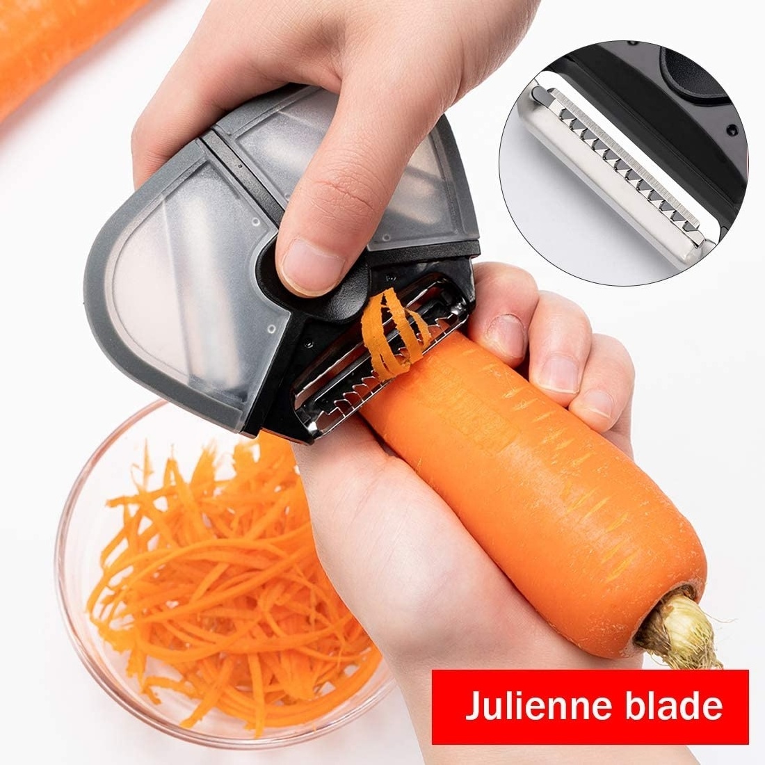 Hot Sale Triangle Julienne Cutter with 3 Blades Multifunctional Potato Peelers 3 in 1 Vegetable Peeler