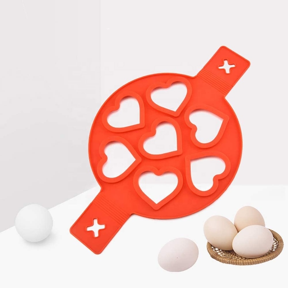 Hot Sale Reusable Silicone Non-Stick Pancake Maker Pancake Molds Ring Fried Egg Baking Mold