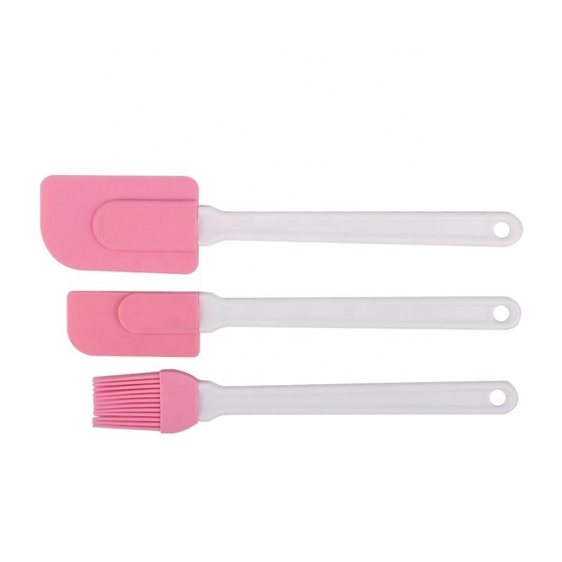 Silicone Cake Baking Mixing Spatula Scraper and Brush Set