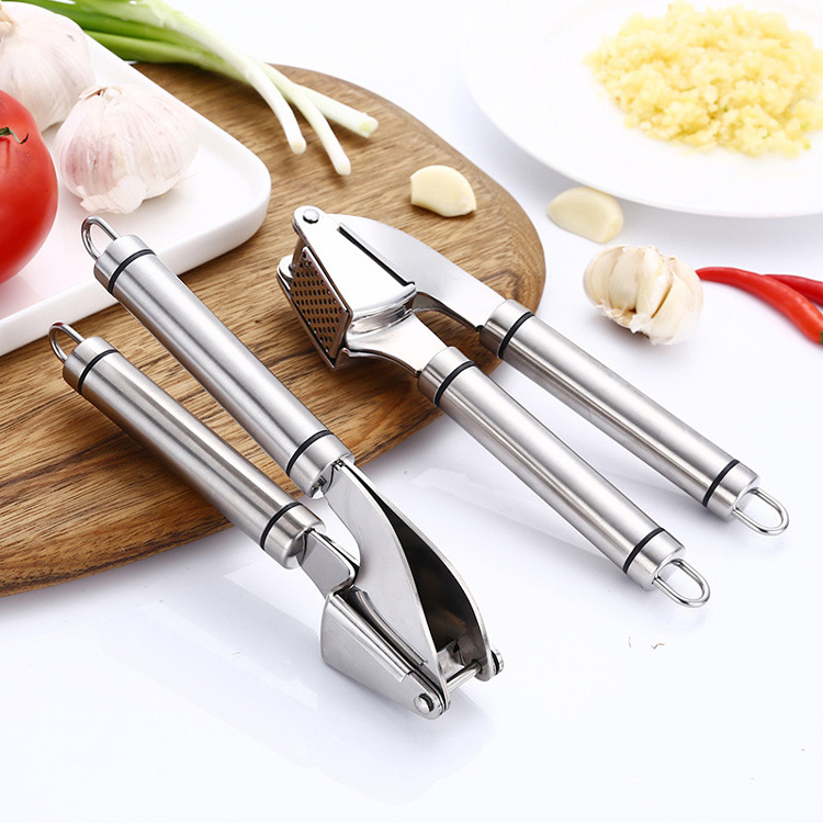 Wholesale Handheld Kitchen Tool 304 Stainless Steel Manual Garlic Press Crusher