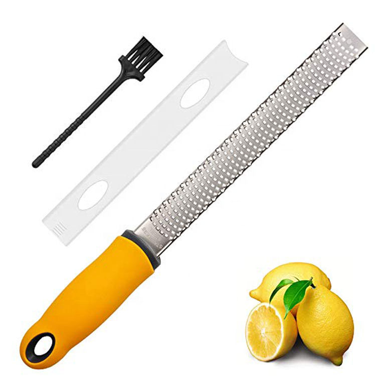 Hot Sale Razor - Sharp Stainless Steel Blade Lemon  Zester / Cheese  Garlic  Ginger Chocolate Grater With Cleaning Brush