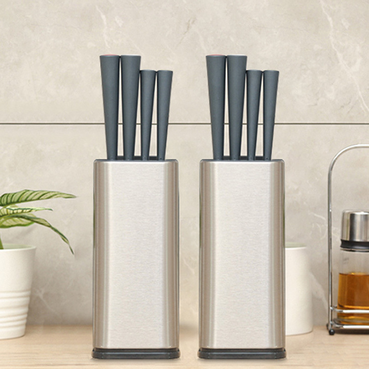 Hot Selling Cookware Stainless Steel Space-Saver Knife Storage Round Soft Touch Knife Holder ,Universal Knife Block