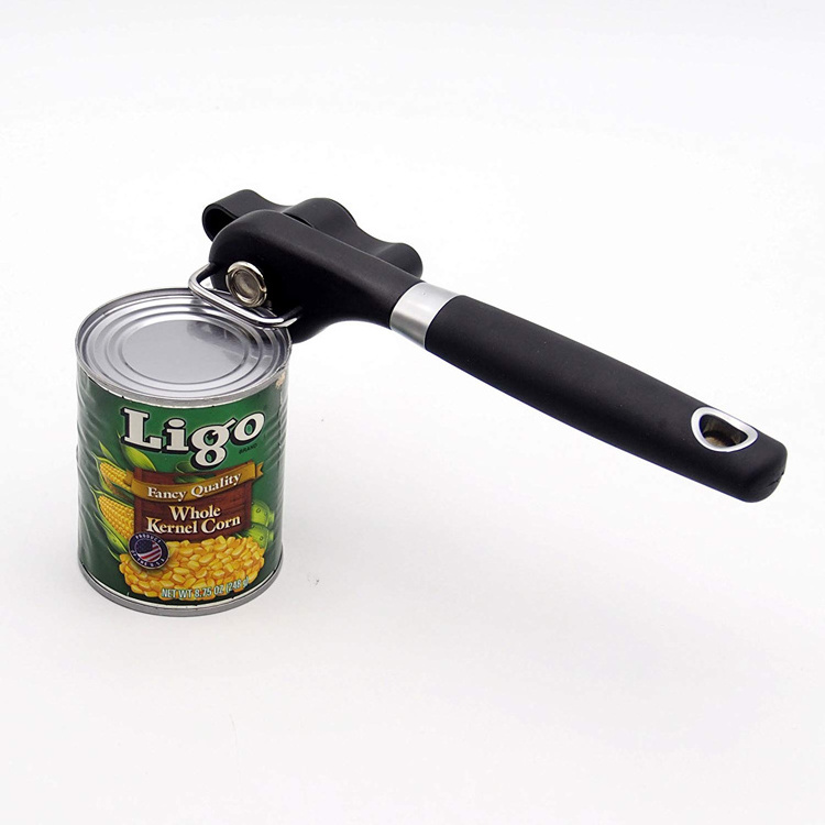 Manual Stainless Steel Can Opener with Ergonomic Soft Grips Handle