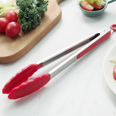 Hot Sale 12 - Inch - Stainless Steel with Non - Stick Silicone Tips Silicone Kitchen Tongs